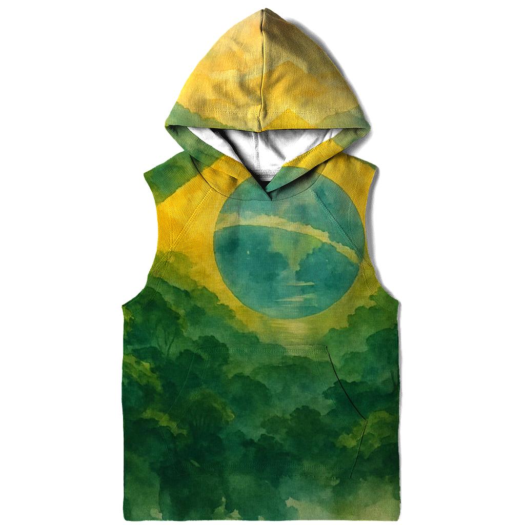Brazilian_flag_watercolor_rainforest_spirit premium hoodies