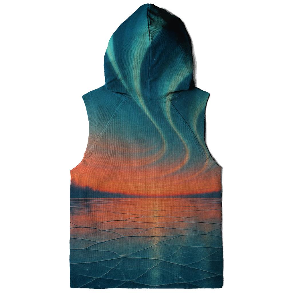 Aurora Sunset Over Frozen Lake designer hoodies