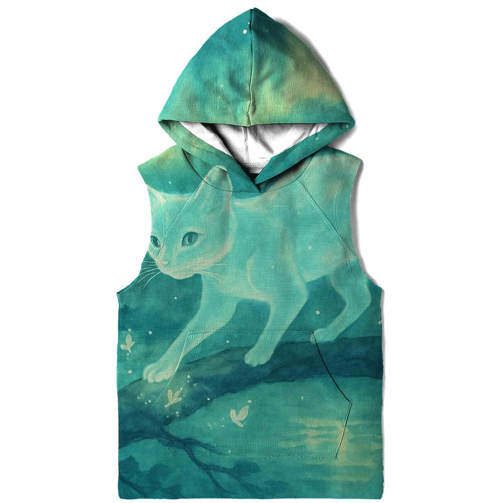 Aurora Forest Spirit Cat designer hoodies