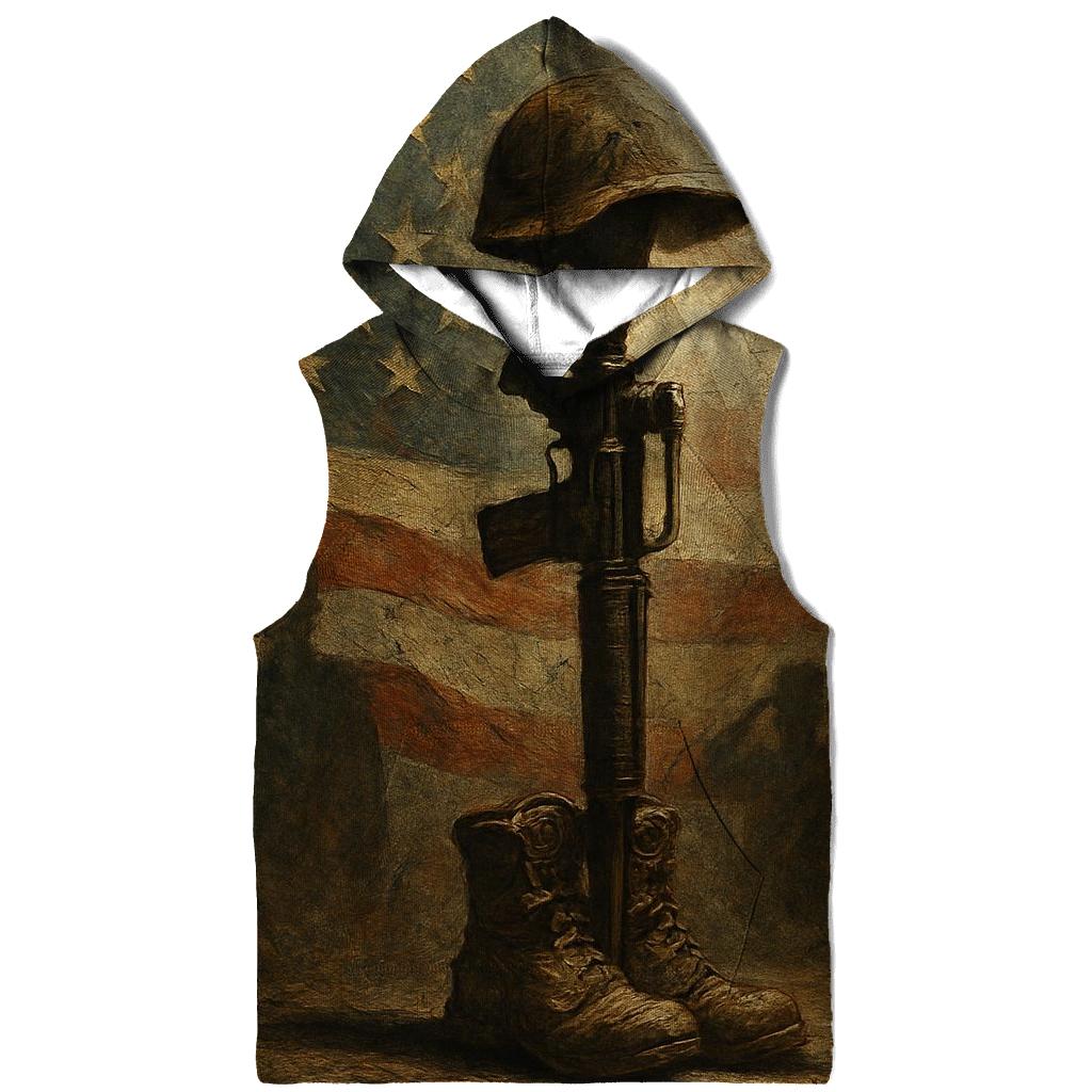 Battlefield Cross Within The Flag printed hoodies