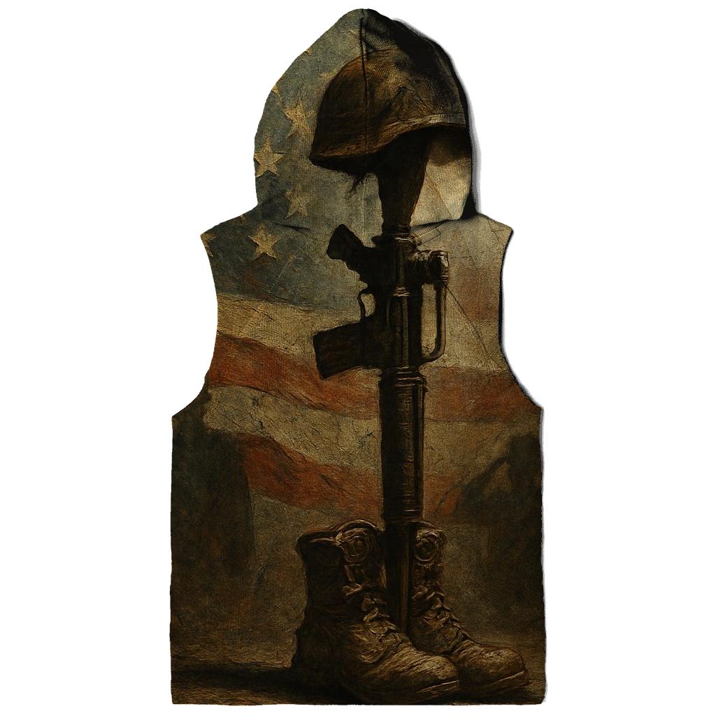 Battlefield Cross Within The Flag printed hoodies