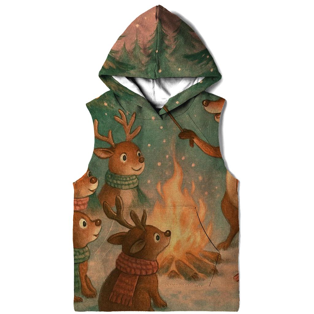 Reindeer Campfire Story Circle designer hoodies