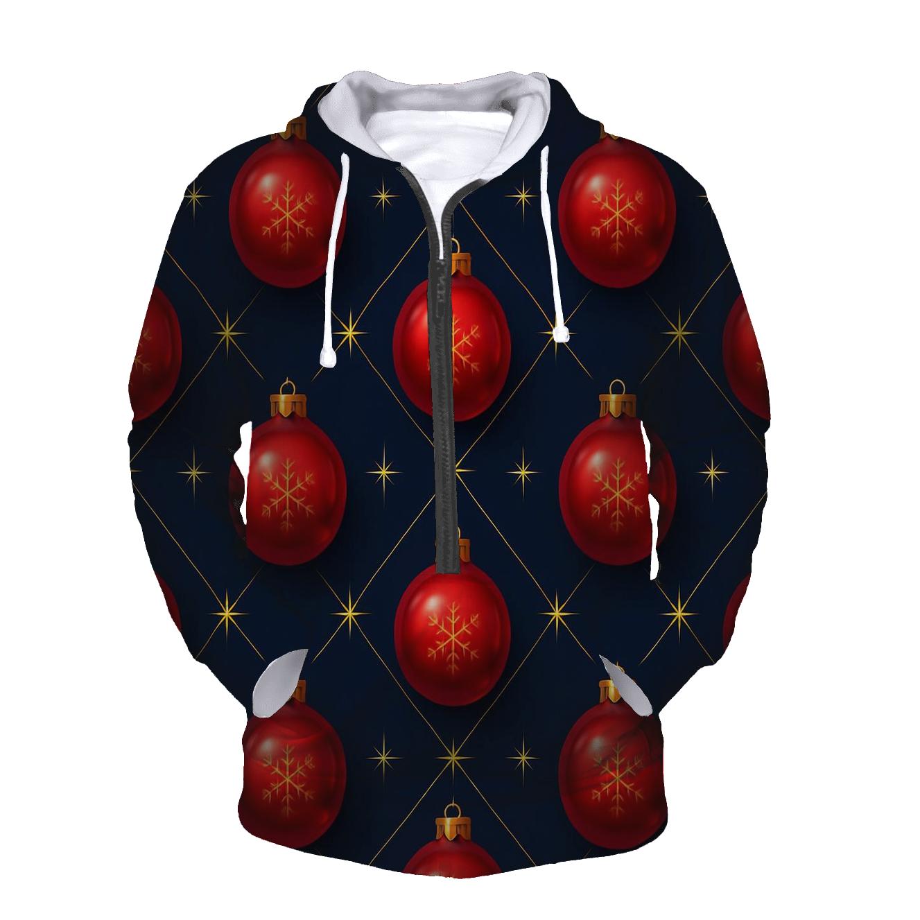 Crimson Ornament Lattice On Midnight Sky heavyweight hoodies