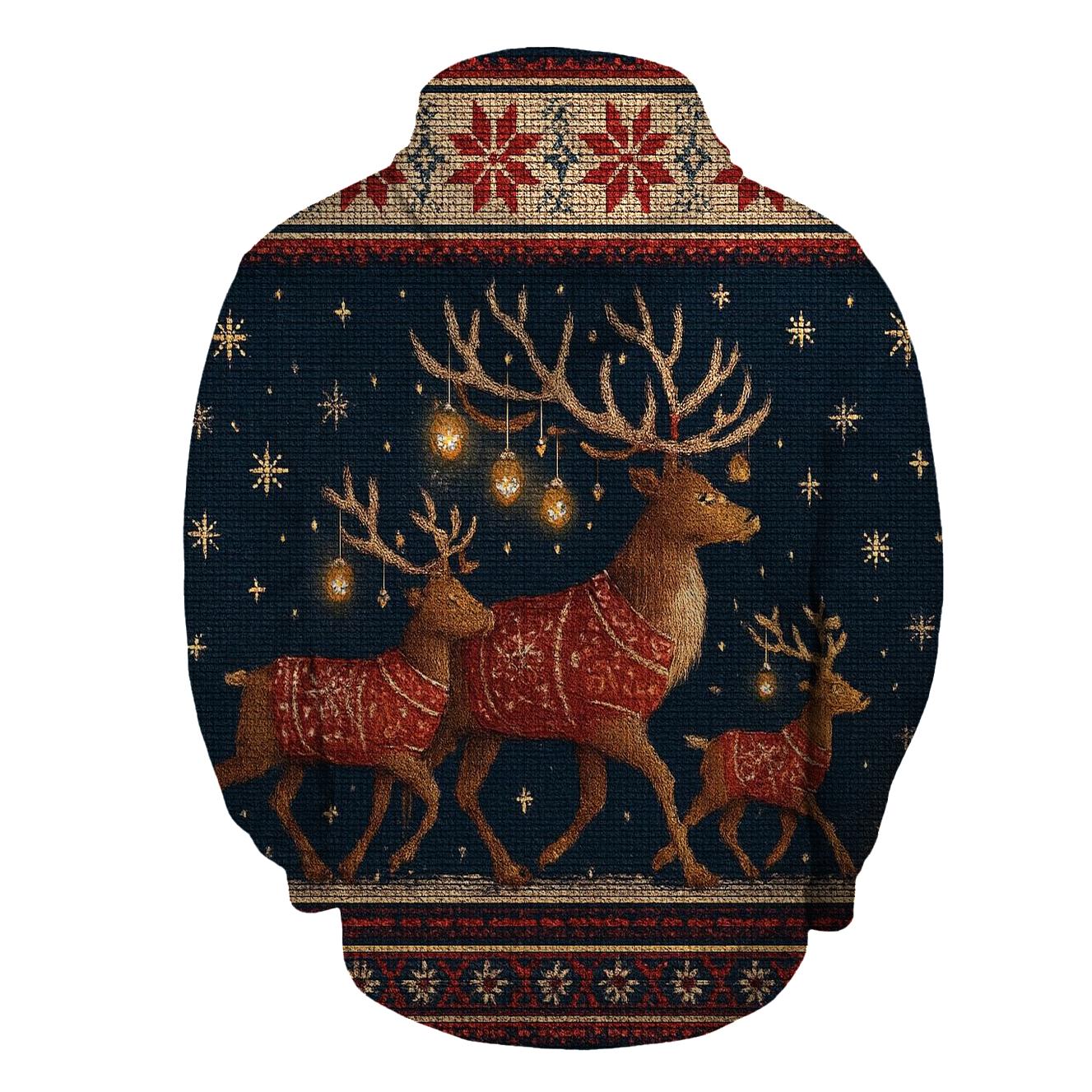 Nordic Night Reindeer Parade hoodies fashion