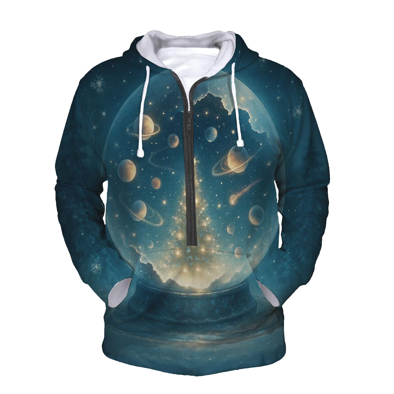 Cosmic Snow Globe Forest hoodie styles