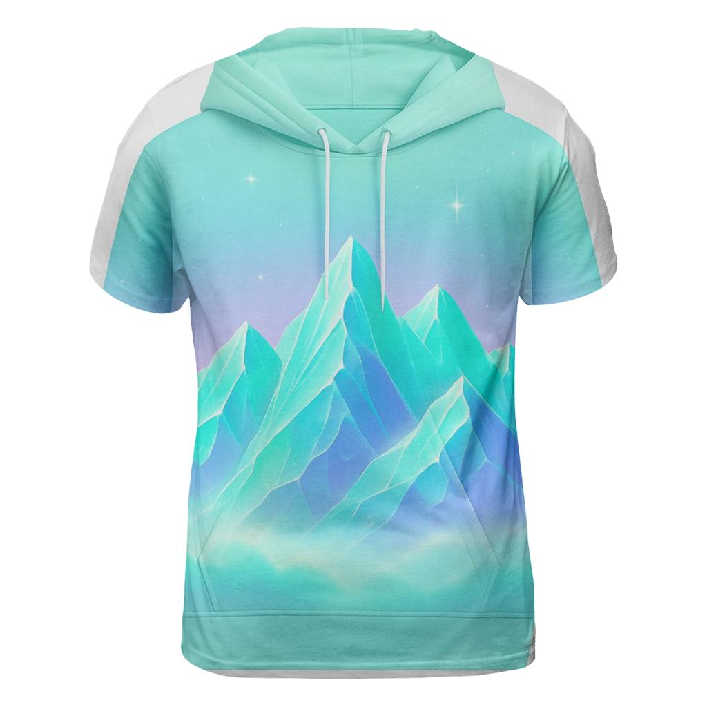 Iridescent Mountain Veil vibrant all-over design tees