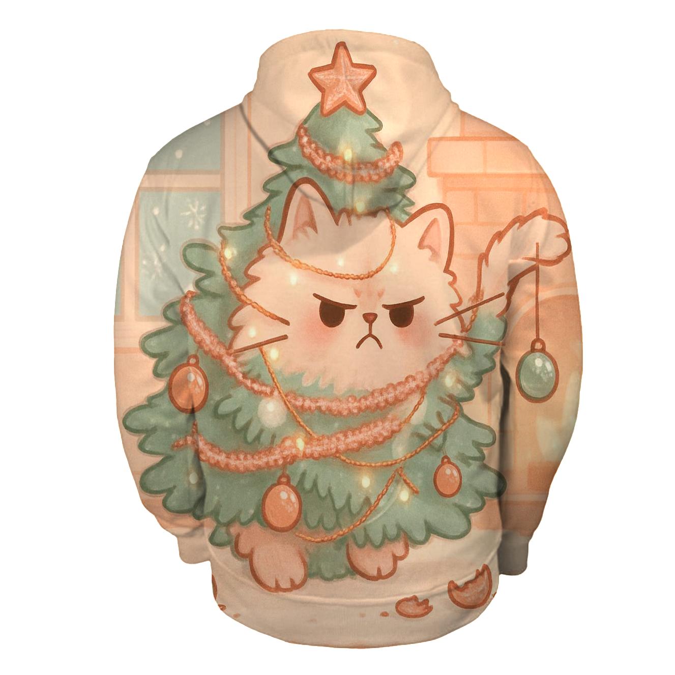 Grumpy Cat Tangle In The Tree embroidered hoodies