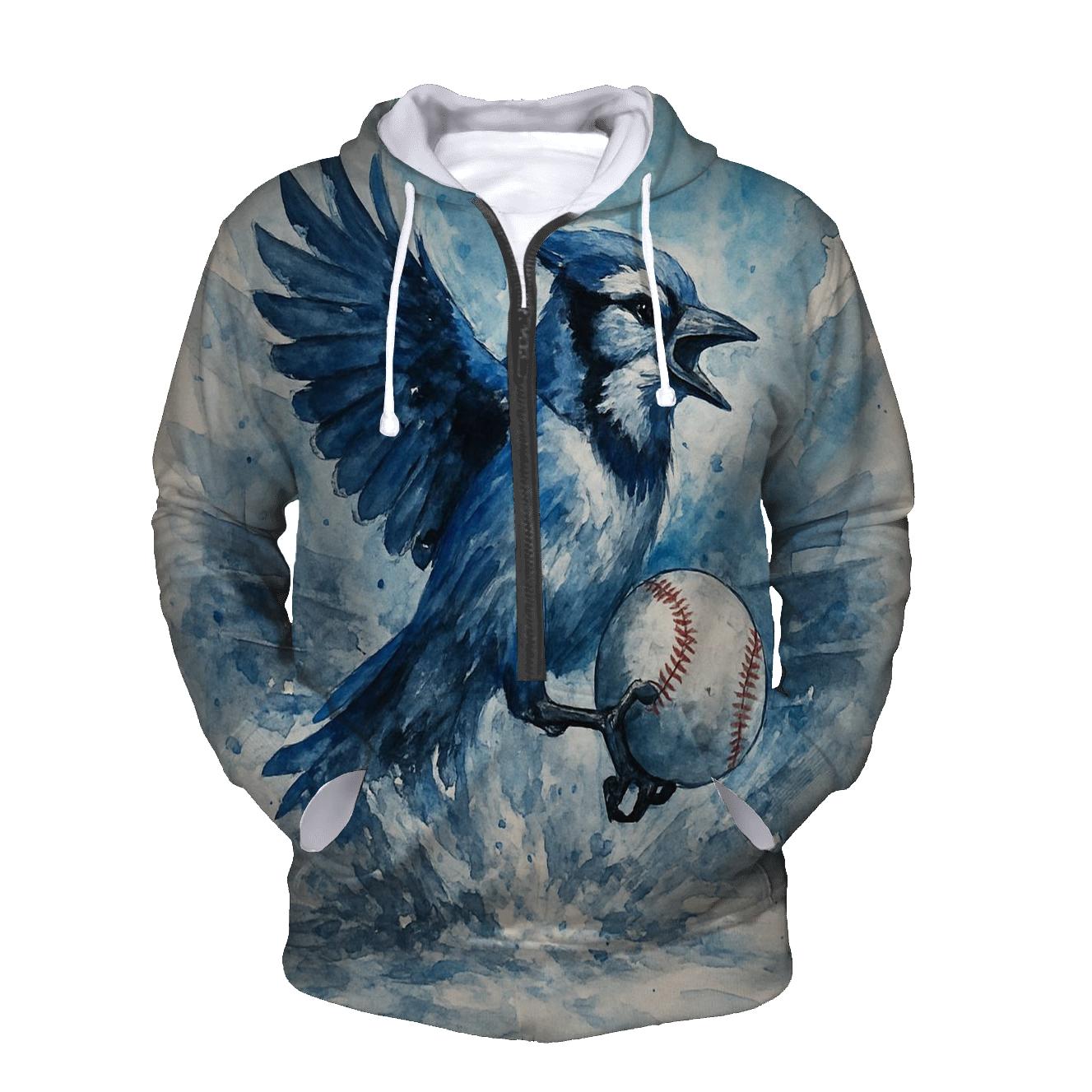 Rising Wings Over Winter Diamond Blue Jays zip-up hoodies