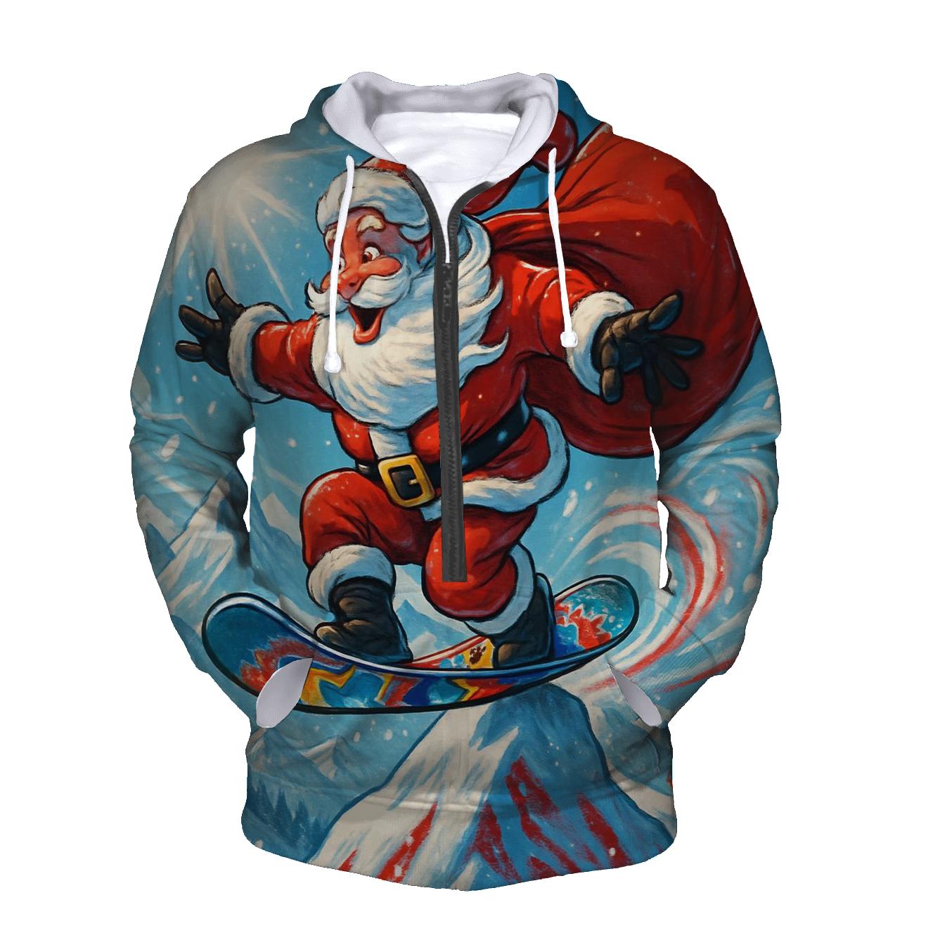 Mountain Summit Snowboard Santa hoodie styles