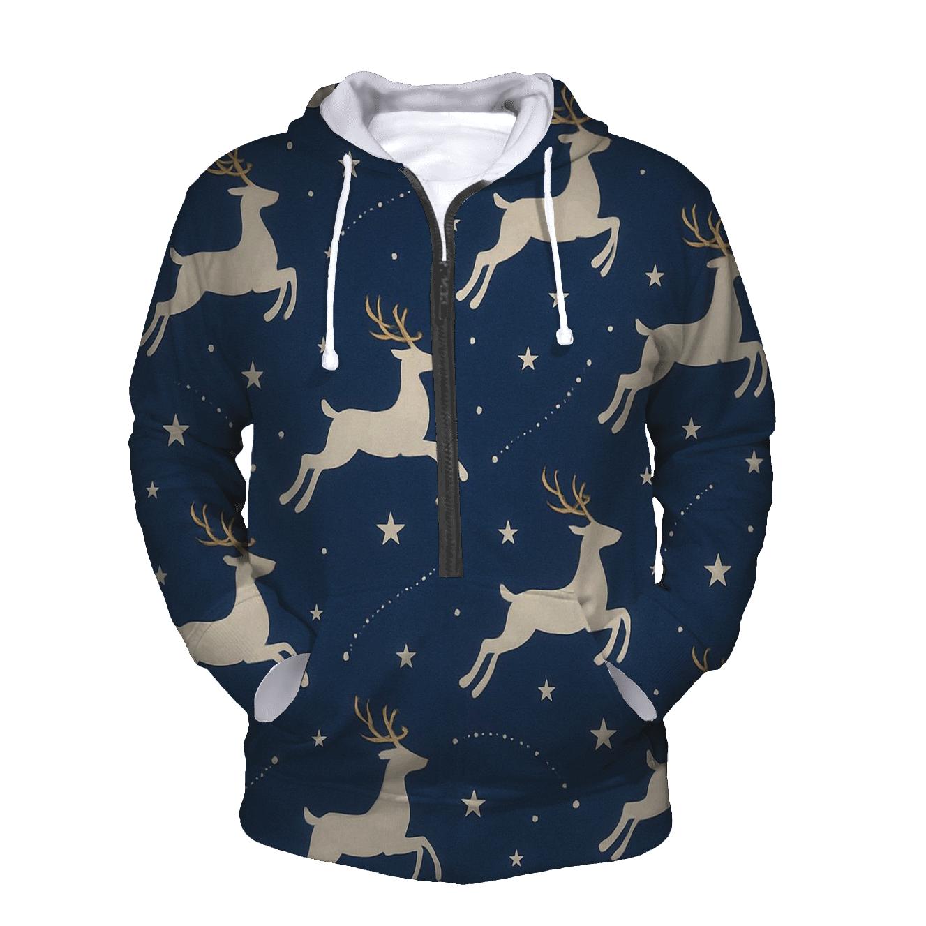 Reindeer Silhouette Constellations premium hoodies