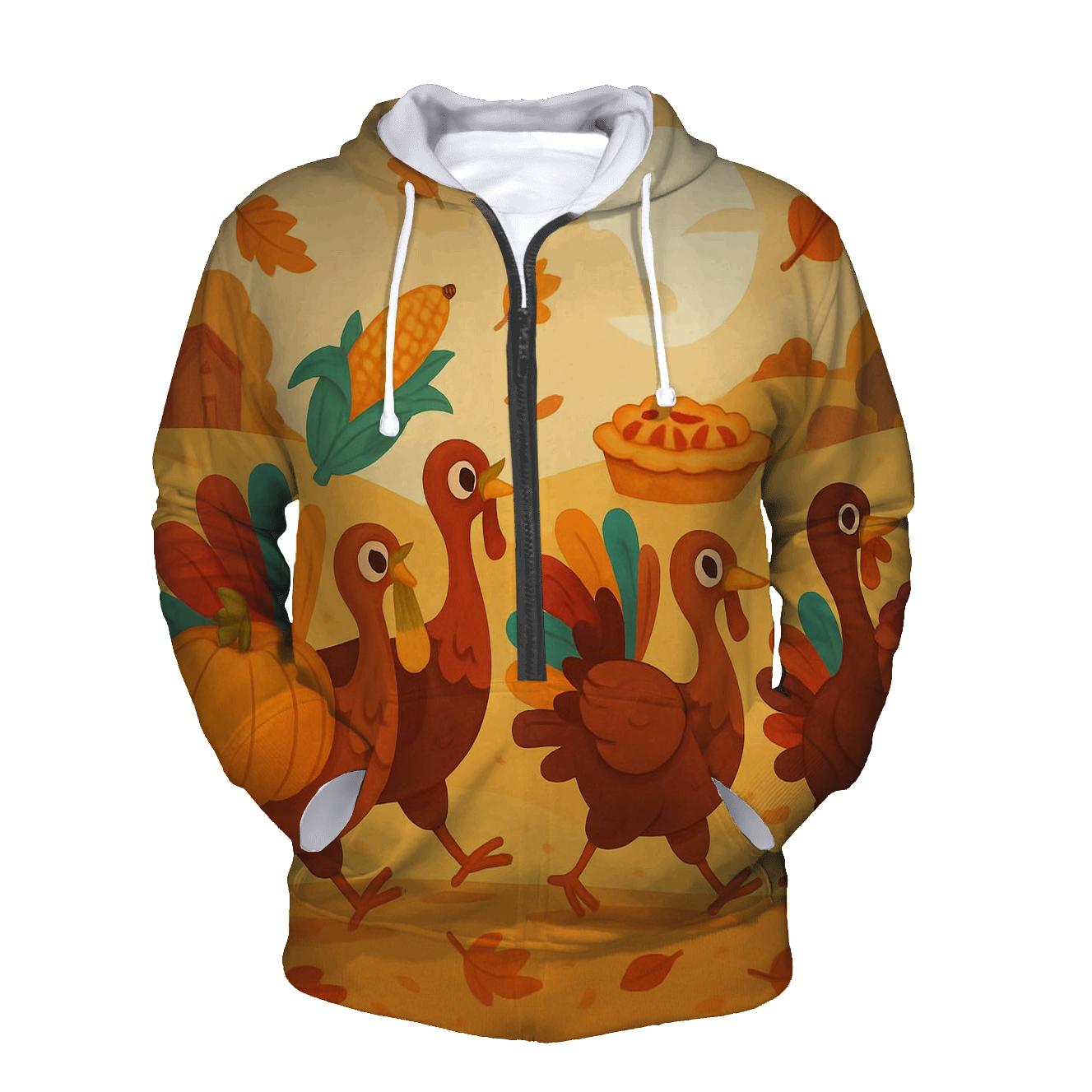 Autumn Parade Of Thankful Turkeys hoodie styles