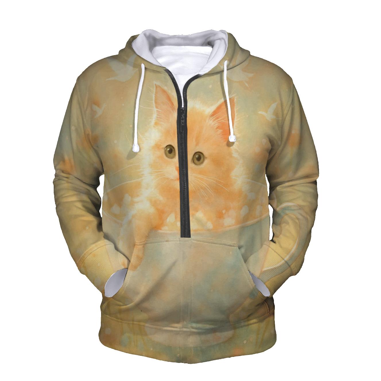 Sunrise Blossom Bath Cat hoodie trends