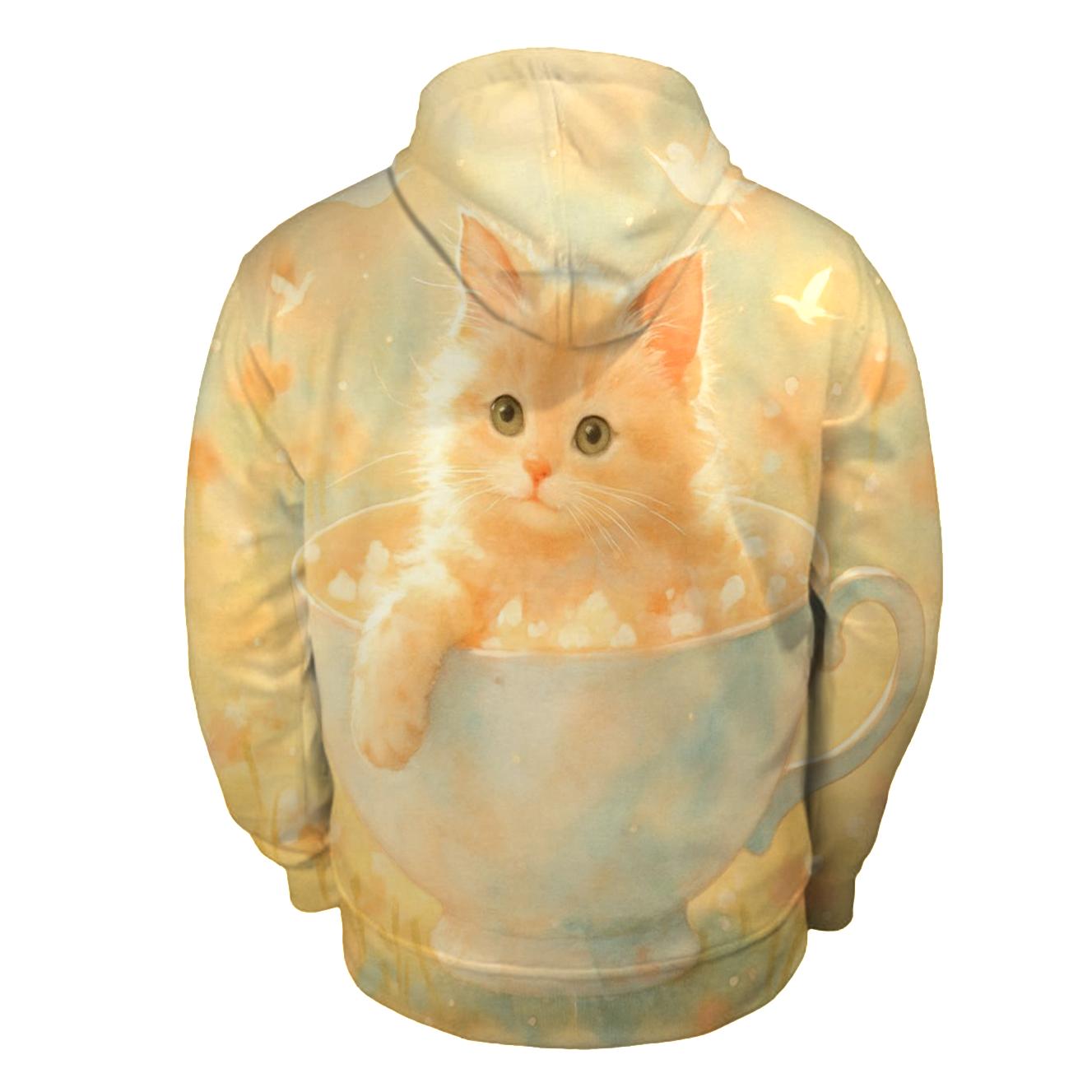 Sunrise Blossom Bath Cat hoodie trends