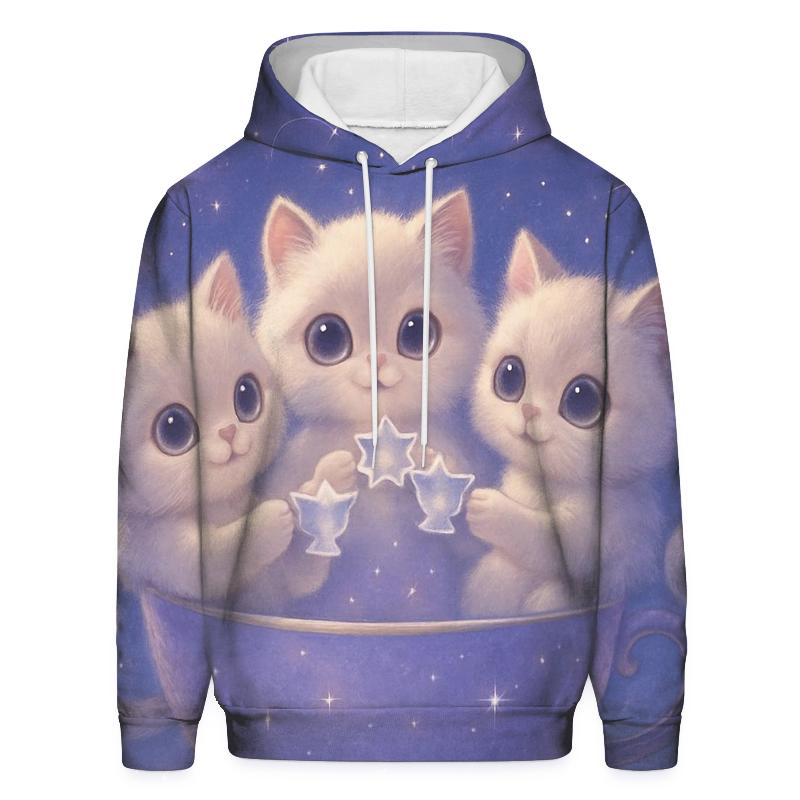Starlit Tea Party Kittens graphic hoodies