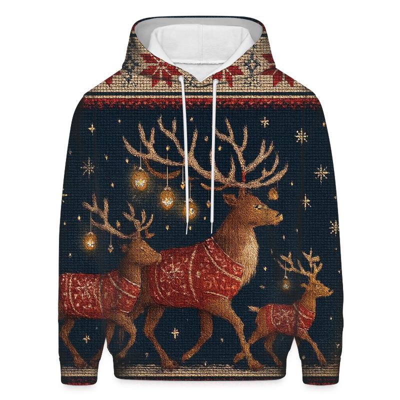 Nordic Night Reindeer Parade zip-up hoodies