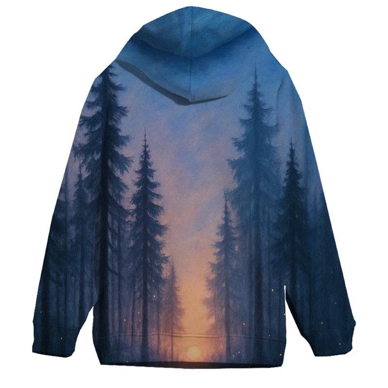 Forest Glow At Falling Sun zip-up hoodies