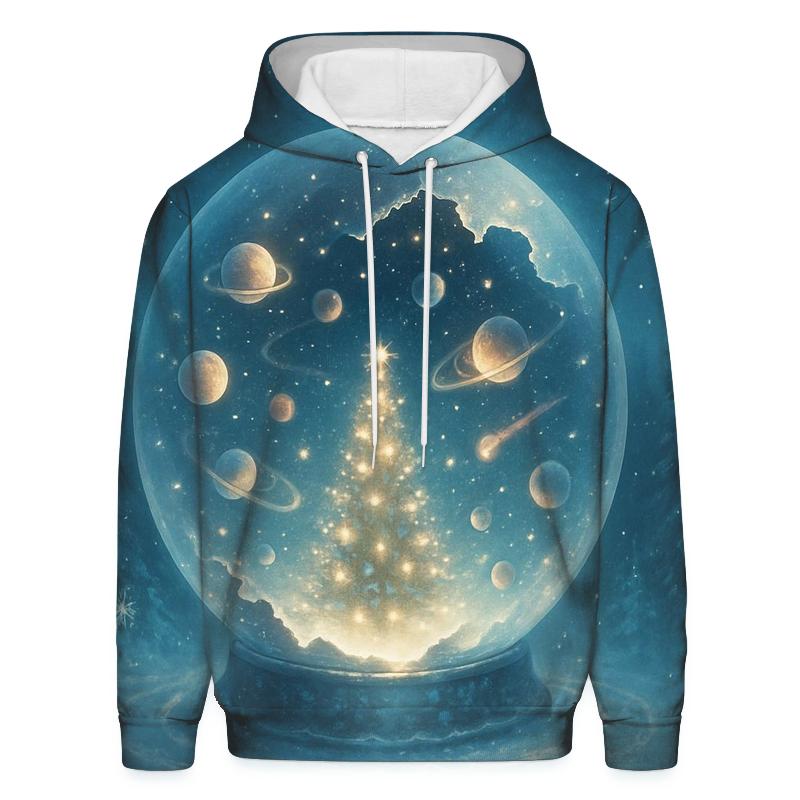 Cosmic Snow Globe Forest pullover hoodies