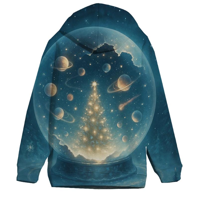 Cosmic Snow Globe Forest pullover hoodies