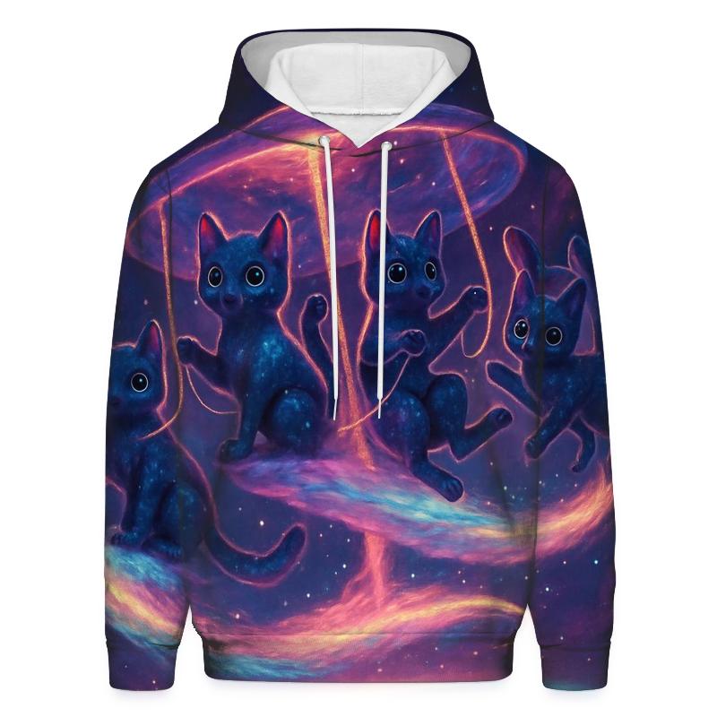 Nebula Carousel Cats embroidered hoodies