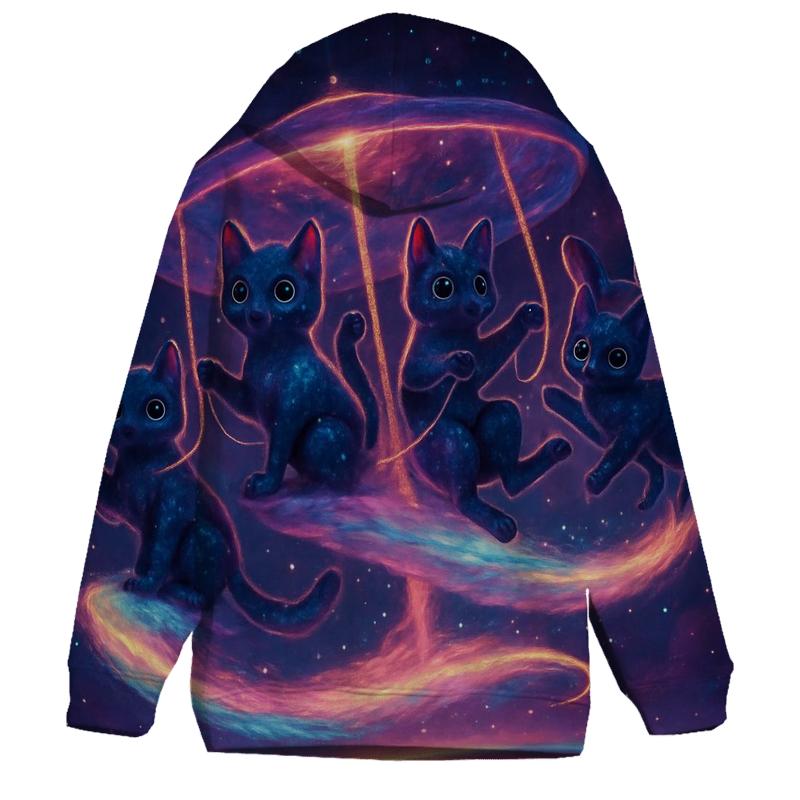 Nebula Carousel Cats embroidered hoodies