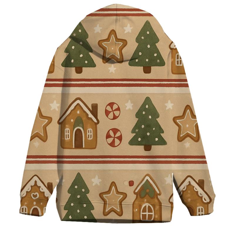 Gingerbread Village Stripe designer hoodies