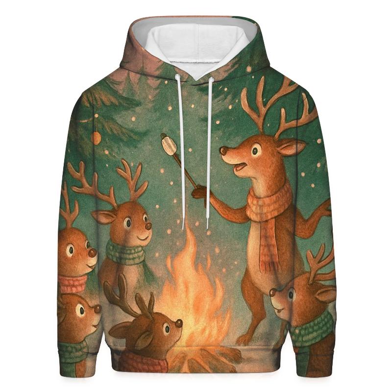 Reindeer Campfire Story Circle lightweight hoodies
