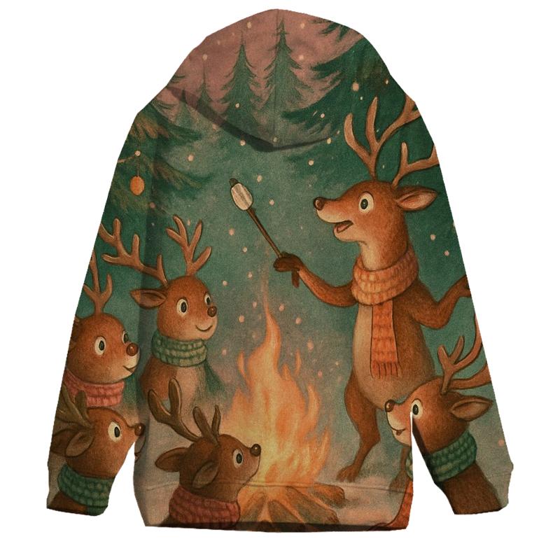Reindeer Campfire Story Circle lightweight hoodies