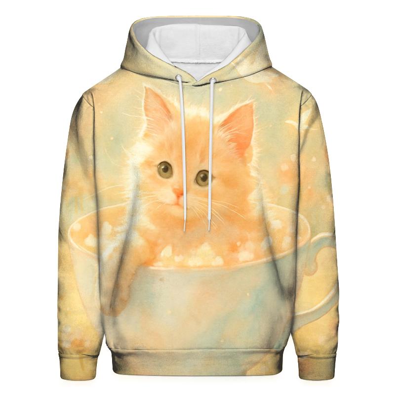 Sunrise Blossom Bath Cat printed hoodies