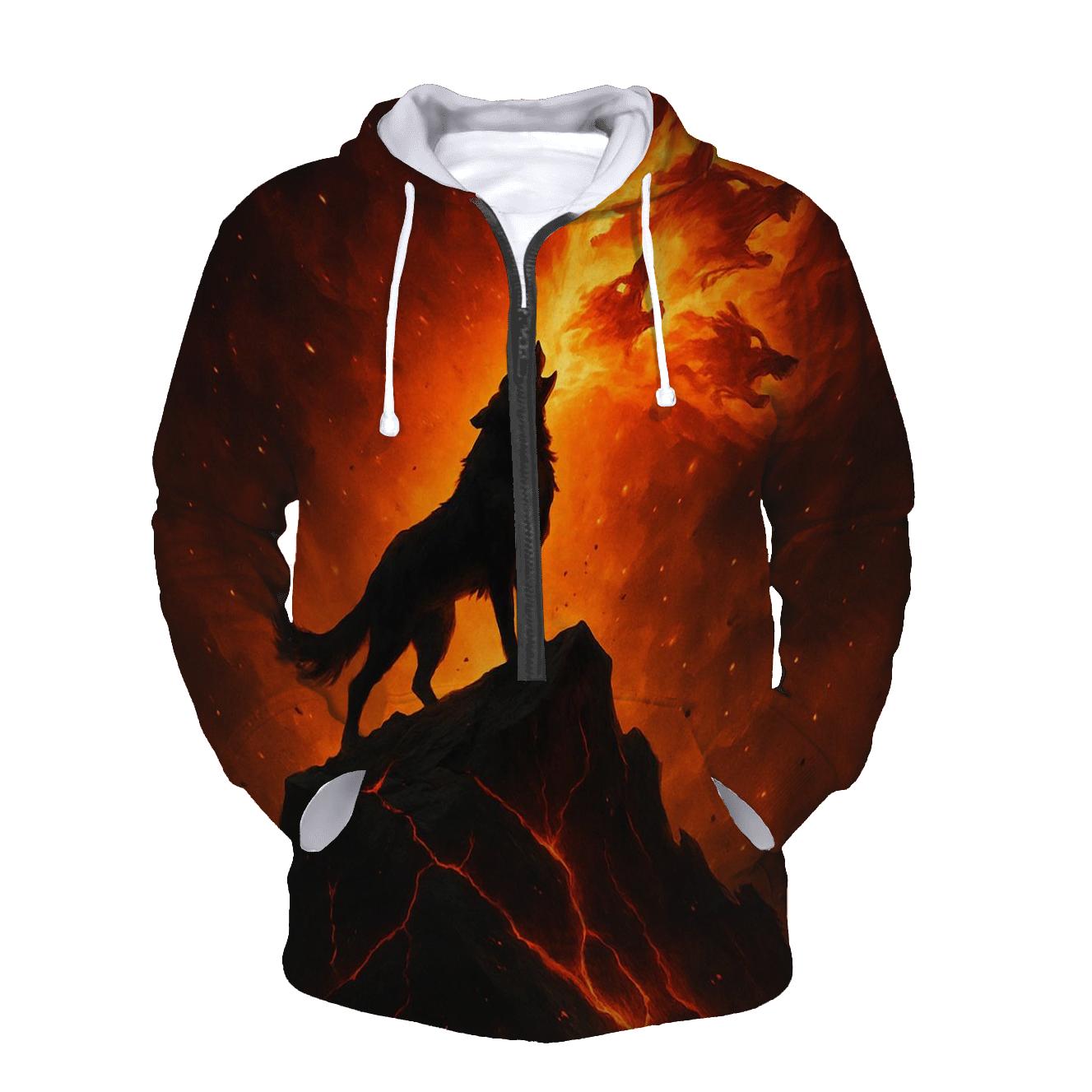 Volcanic Ember Howler graphic hoodies