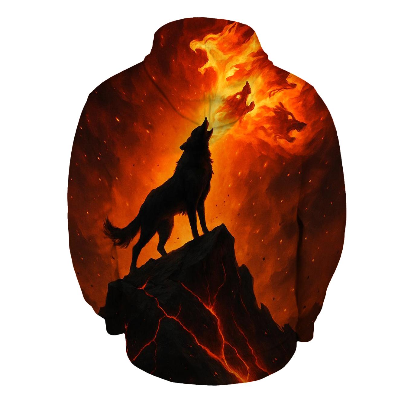 Volcanic Ember Howler graphic hoodies