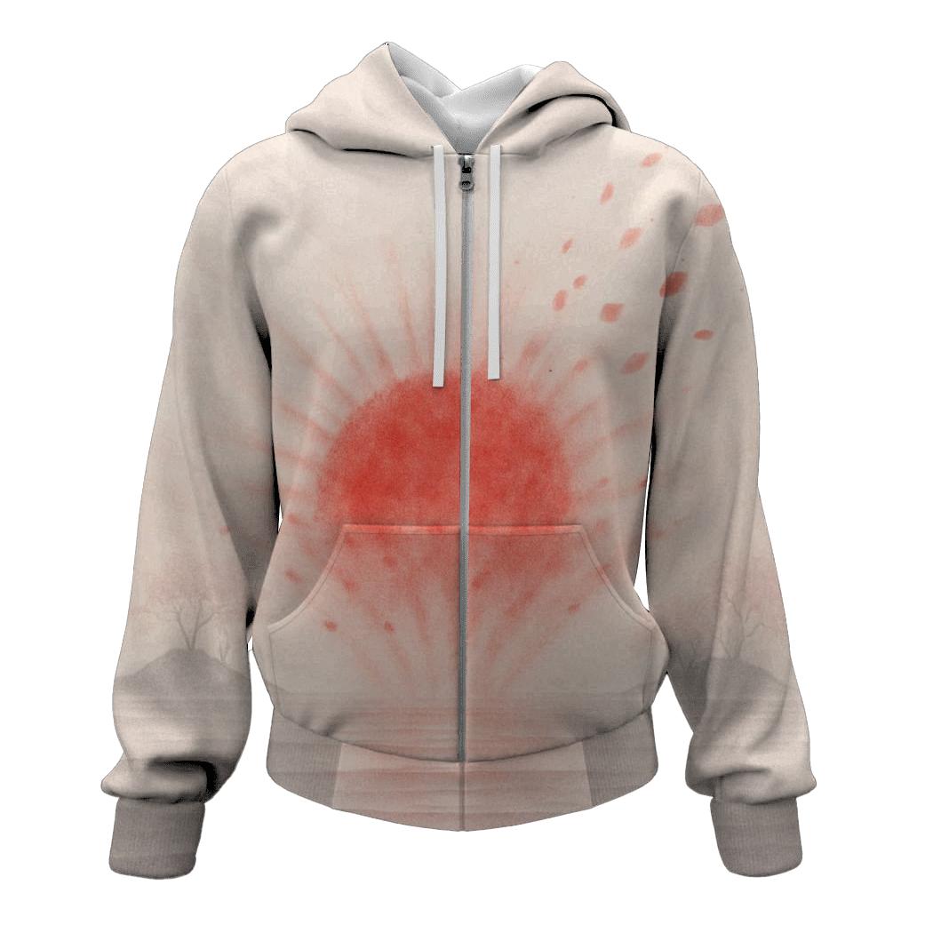 Japanese_flag_surreal_cherry_mist lightweight hoodies