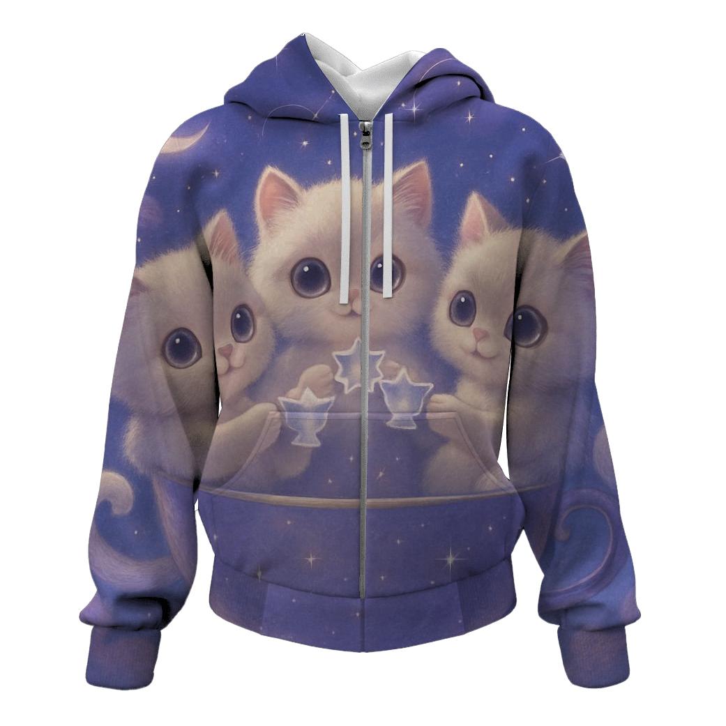 Starlit Tea Party Kittens hoodies fashion