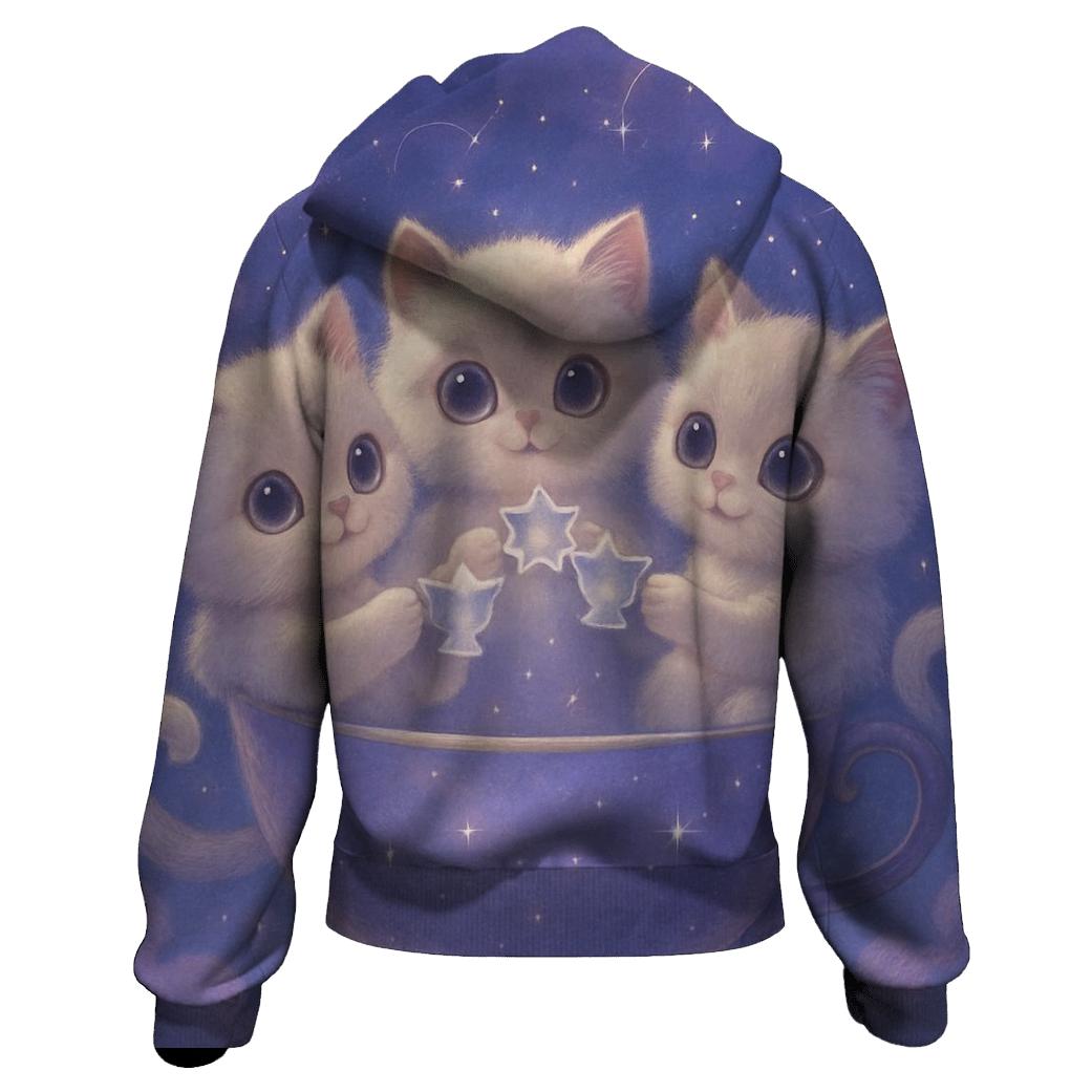 Starlit Tea Party Kittens hoodies fashion
