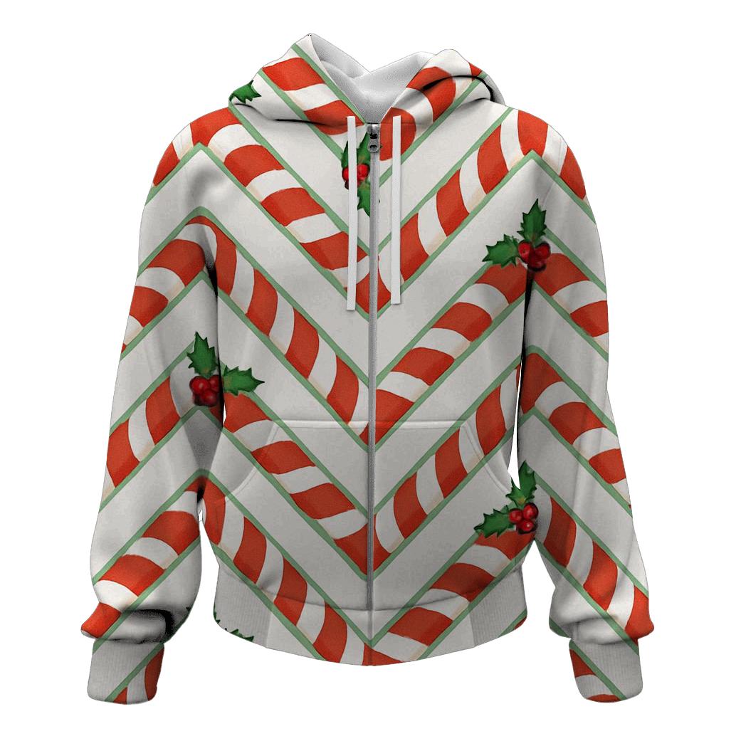 Candy Cane Chevron Parade lightweight hoodies