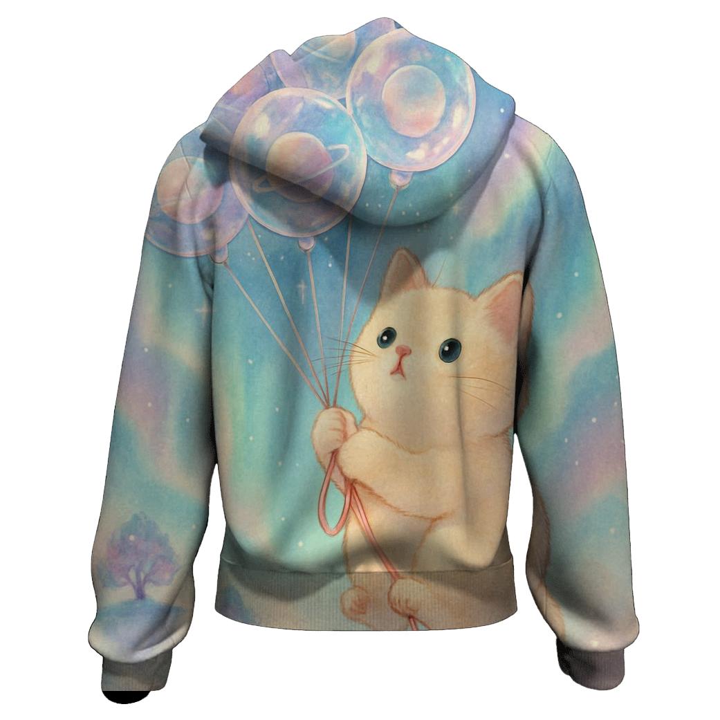 Aurora Balloon Cat Voyage hoodies fashion