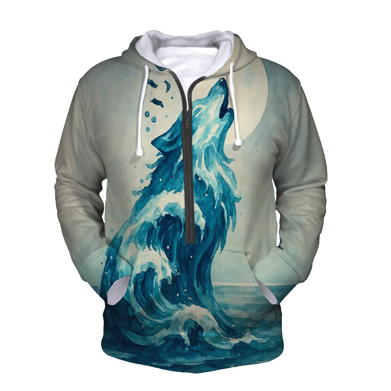 Ocean Tide Moonwolf zip-up hoodies