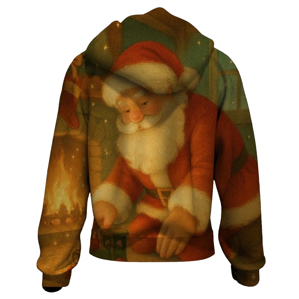 Cozy Storybook Santa Hearth hoodie styles