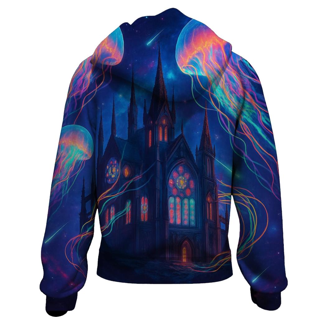 Orbiting Jellyfish Cathedral designer hoodies