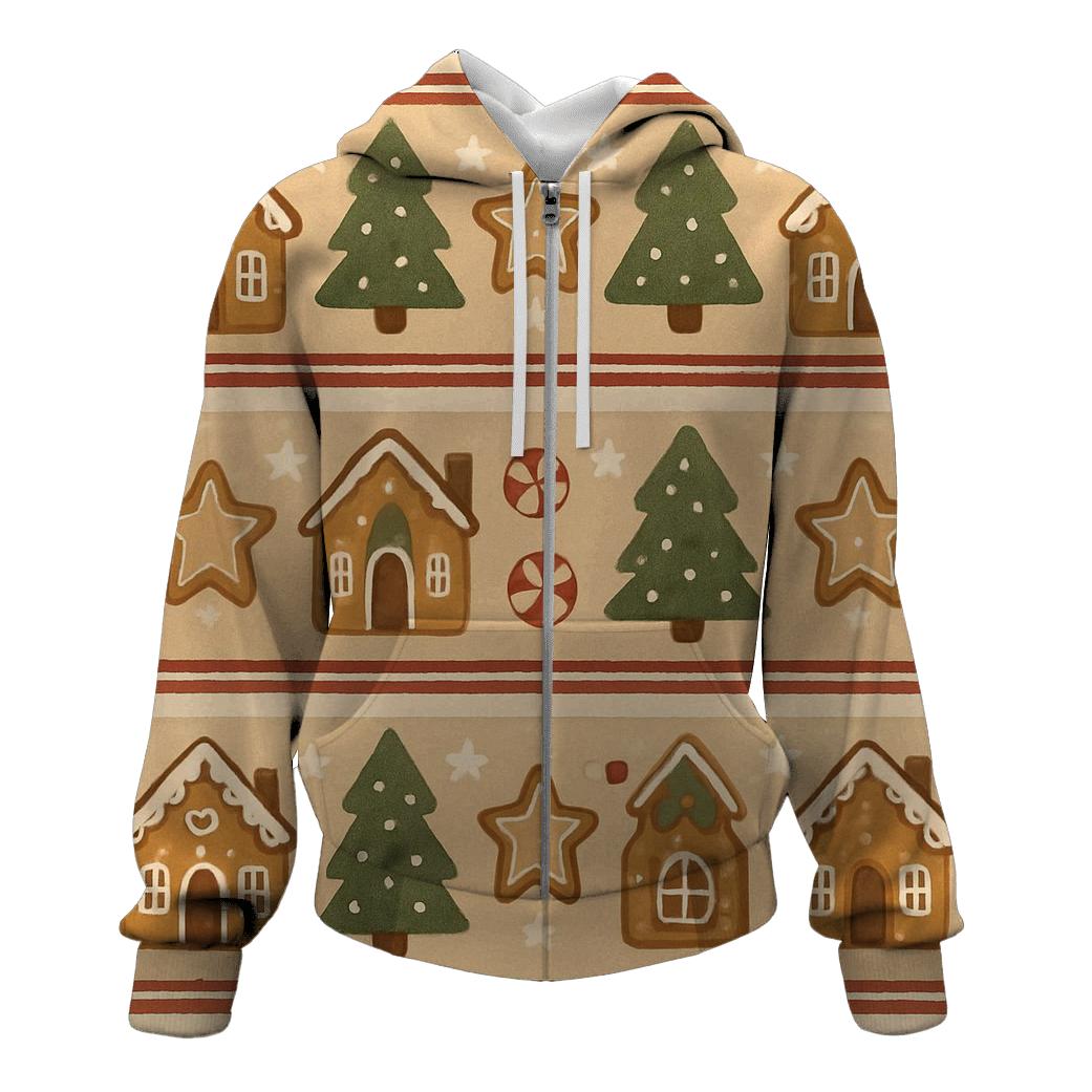 Gingerbread Village Stripe pullover hoodies