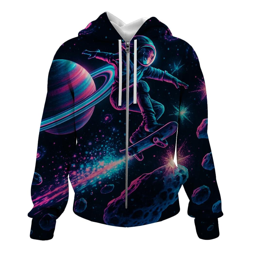 Cosmic Skater On The Saturn Highway printed hoodies