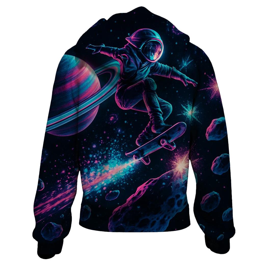Cosmic Skater On The Saturn Highway printed hoodies