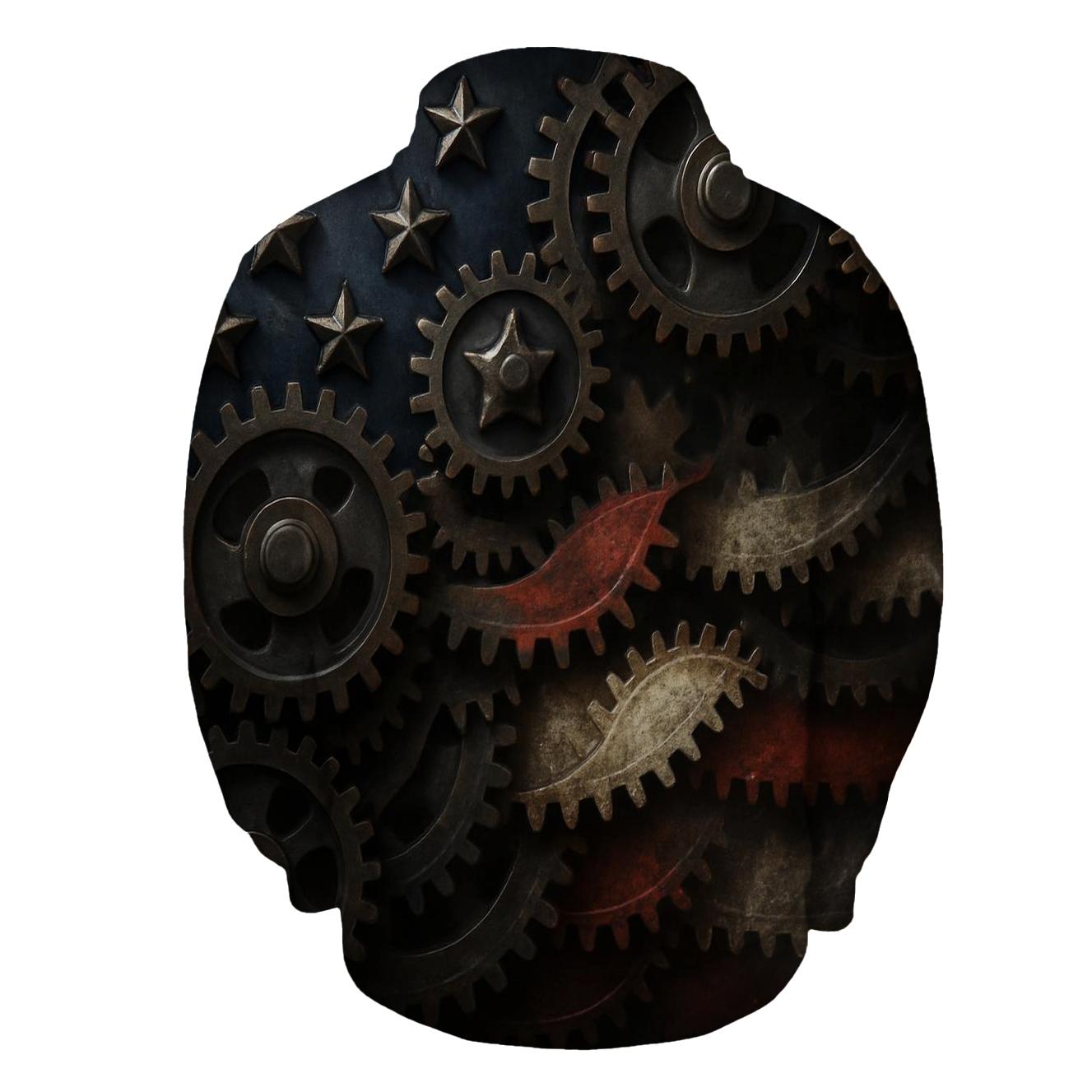 Industrial Gears And Stripes hoodies fashion