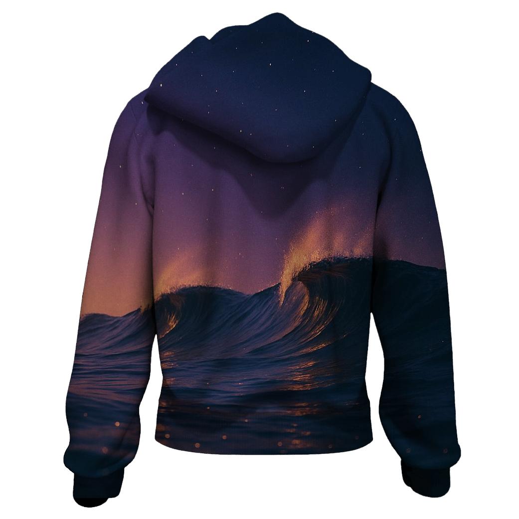 Twilight Waves And Starlit Surf zip-up hoodies