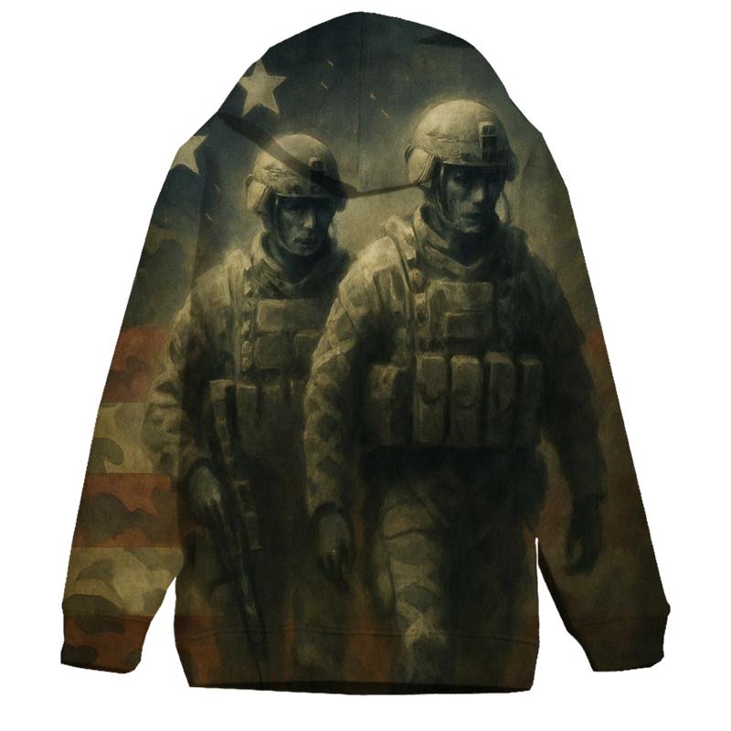 Camouflage Stripes Brothers In Arms pullover hoodies