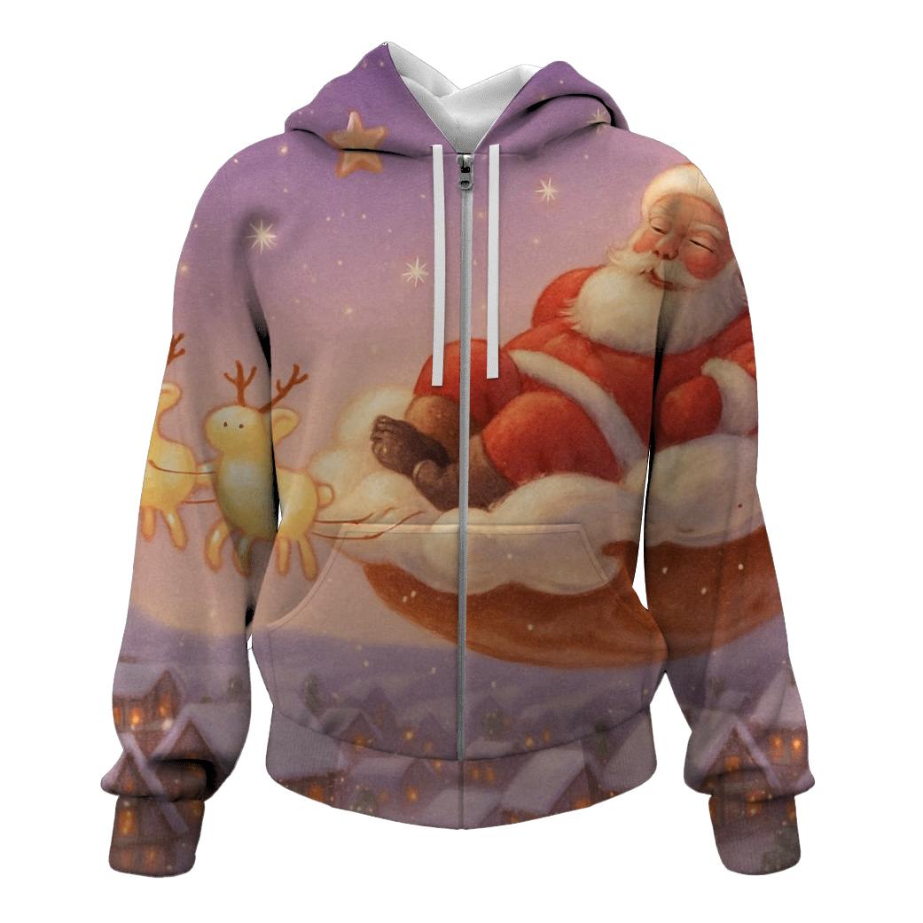 Santa Hot Cocoa Cloud Ride pullover hoodies
