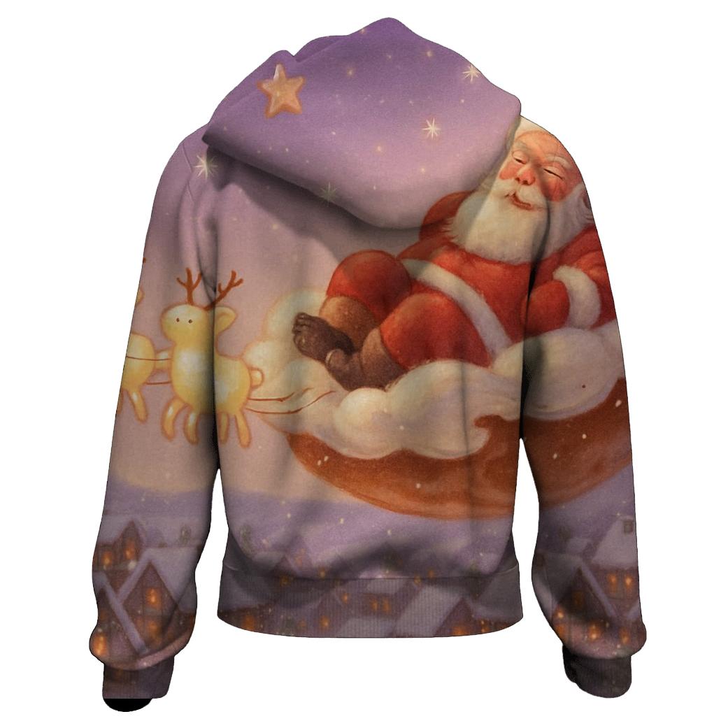 Santa Hot Cocoa Cloud Ride pullover hoodies