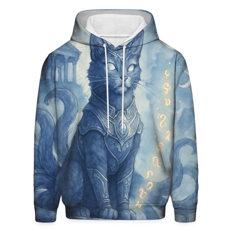 Moonlit Temple Guardian Cat heavyweight hoodies