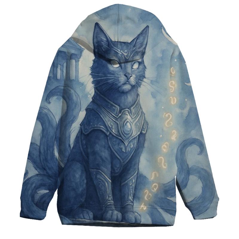 Moonlit Temple Guardian Cat heavyweight hoodies