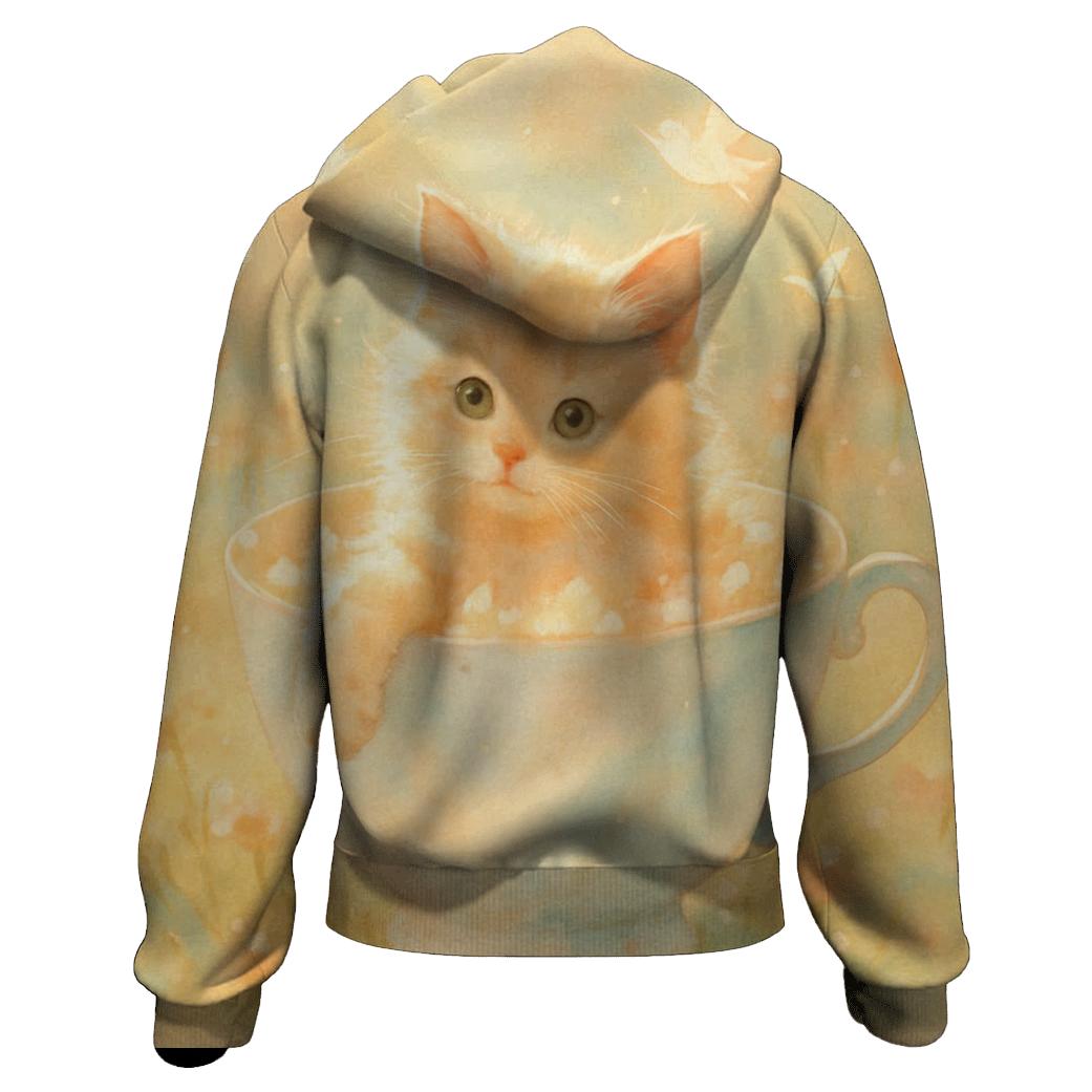 Sunrise Blossom Bath Cat pullover hoodies