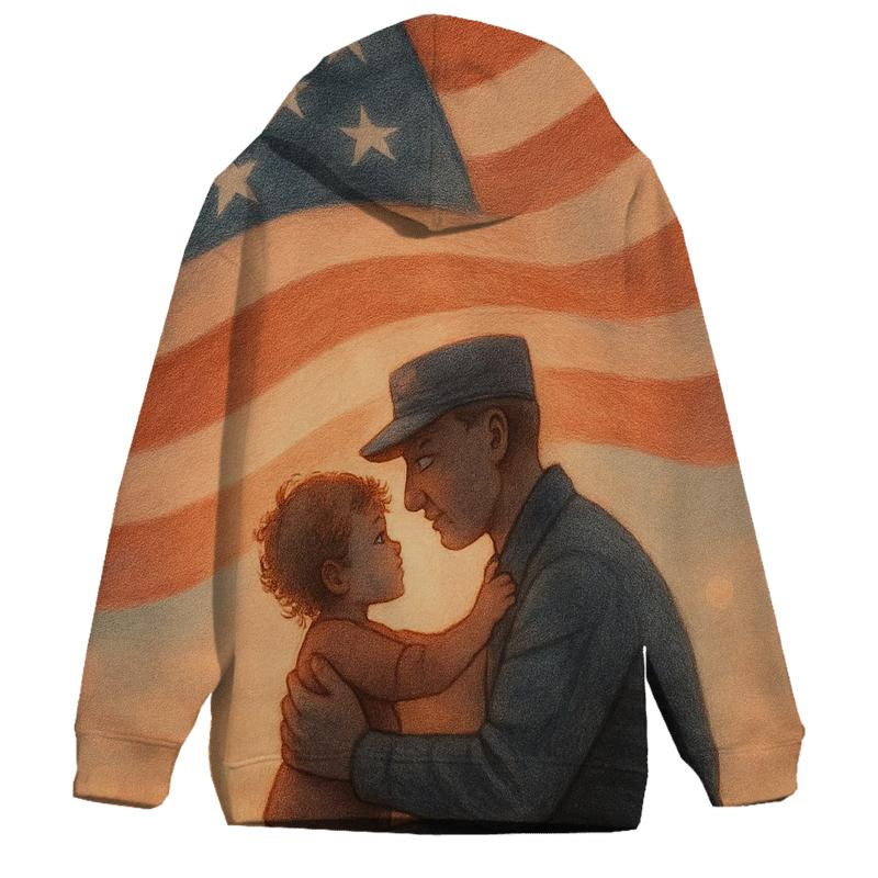 Homecoming Embrace Under Flag Sky hoodies fashion